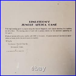 1934 Lindstrom's Jungle Africa Bagatelle Tabletop Toy Pinball Game Vintage