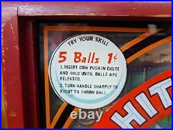 1940's Rare Hit A Homer penny Trade stimulator baseball Abco pinball game 1 cent