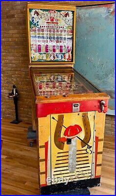 1947 Bally Jockey Club Special Horse Racing Arcade Pinball Machine Antique Vtg