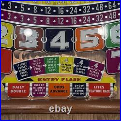 1950 Universal Winner Horse Race Pinball Backglass 26x31 Original Super Rare