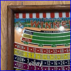 1950 Universal Winner Horse Race Pinball Backglass 26x31 Original Super Rare