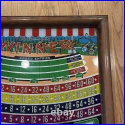 1950 Universal Winner Horse Race Pinball Backglass 26x31 Original Super Rare