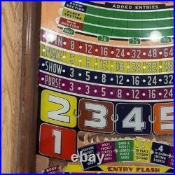1950 Universal Winner Horse Race Pinball Backglass 26x31 Original Super Rare
