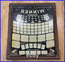 1950 Universal Winner Horse Race Pinball Backglass 26x31 Original Super Rare