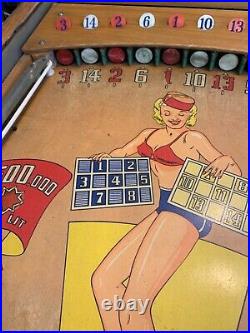 1950 Vintage Pinball Wood Rail Machine Select-A-Card D. Gottlieb Arcade RARE