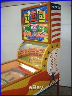 1958 Williams Short Stop Deluxe Pitch & Bat Baseball Arcade Game. Restored