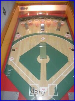 1958 Williams Short Stop Deluxe Pitch & Bat Baseball Arcade Game. Restored