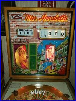 1959 Gottlieb Miss Annabelle woodrail pinball machine in great working order- NJ