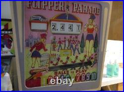 1961 Gottlieb FLIPPER PARADE very clean shopped, works 100% see video
