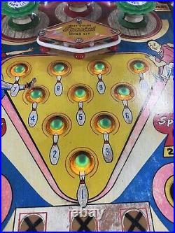 1962 King Pin Pinball Machine New Backglass Professional Techs Bowling Theme