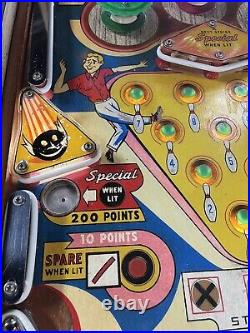 1962 King Pin Pinball Machine New Backglass Professional Techs Bowling Theme