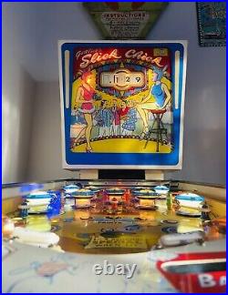 1963 Gottlieb Electro Mechanical Slick Chick Pinball Machine. Pristine