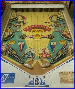 1963 RACE-WAY PINBALL Project Working Original Midway Raceway Rare Racing