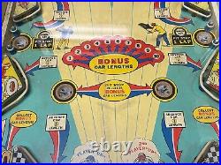 1963 RACE-WAY PINBALL Project Working Original Midway Raceway Rare Racing