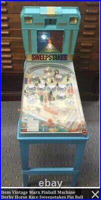 1965 Marx pinball machine. Horse Derby Sweepstakes