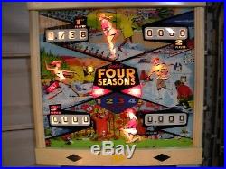 1969 Gottlieb Four Seasons 4 Player Pinball Machine Nice Family Game
