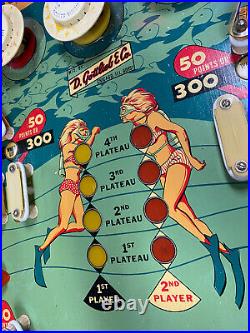 1970 GOTTLIEB Scuba 2 PLAYER PINBALL MACHINE LEDS NICE PLAYFIELD LOOKS GREAT