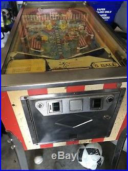 1973 Bally Circus Pinball Machine 4 Players
