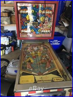 1973 Bally Circus Pinball Machine 4 Players