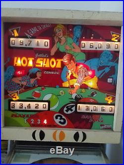 1973 Hot Shot Pinball Machine D. Gottlieb & Company Used Works Great