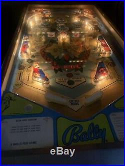 1975 Bally BOW & ARROW Beautiful Original BackglassVery Nice