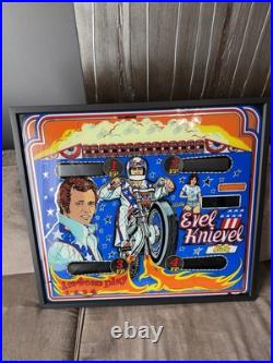 1977 Bally Evel Knievel Pinball Machine Original Collector Back Glass Framed