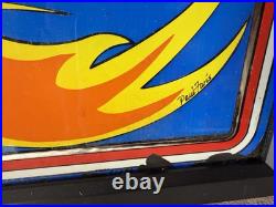 1977 Bally Evel Knievel Pinball Machine Original Collector Back Glass Framed