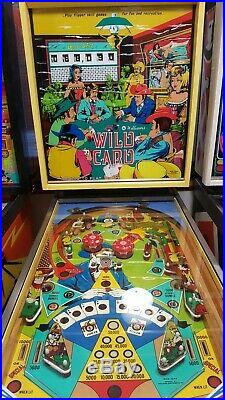 1977 Vintage Williams WILD CARD Pinball Machine Fully Restored Excellent Cond