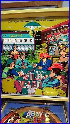 1977 Vintage Williams WILD CARD Pinball Machine Fully Restored Excellent Cond