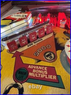 1978 Charlies Angels Pinball Machine Professional Techs Plays Great