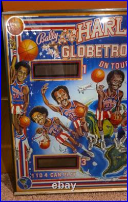 1979 Bally Harlem Globetrotters Originial Glass Pinball Backglass