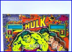 1979 The Incredible Hulk Pinball Machine Back Glass Original Excellent Cond