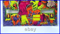 1979 The Incredible Hulk Pinball Machine Back Glass Original Excellent Cond