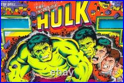 1979 The Incredible Hulk Pinball Machine Back Glass Original Excellent Cond