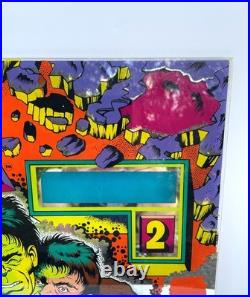 1979 The Incredible Hulk Pinball Machine Back Glass Original Excellent Cond
