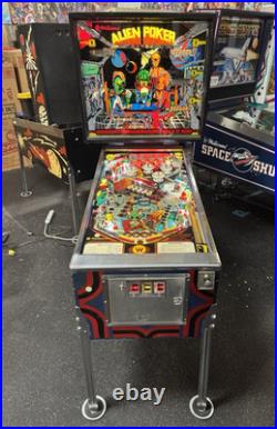 1980 Alien Poker Pinball Machine Professional Techs Nice Example