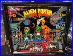 1980 Alien Poker Pinball Machine Professional Techs Nice Example