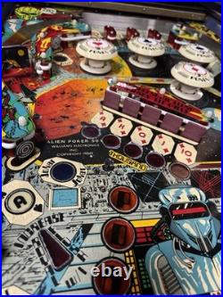 1980 Alien Poker Pinball Machine Professional Techs Nice Example