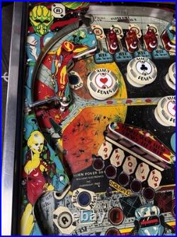 1980 Alien Poker Pinball Machine Professional Techs Nice Example
