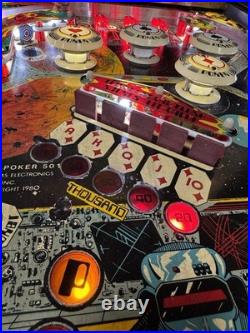 1980 Alien Poker Pinball Machine Professional Techs Nice Example