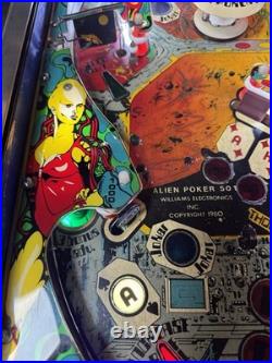 1980 Alien Poker Pinball Machine Professional Techs Nice Example