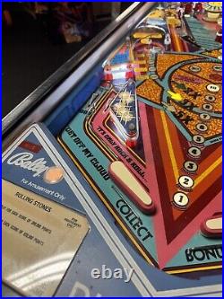 1980 Bally Rolling Stones Pinball Machine Prof Techs Leds Great Playfield