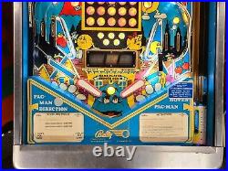1982 Bally Mr And Mrs Pacman Pinball Machine Leds Professional Techs Pac-man