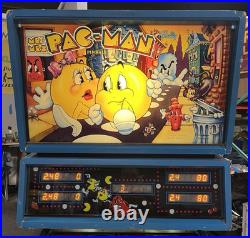 1982 Bally Mr And Mrs Pacman Pinball Machine Prof Techs Plays Great