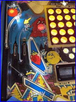 1982 Bally Mr And Mrs Pacman Pinball Machine Prof Techs Plays Great