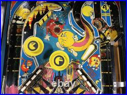 1982 Bally Mr And Mrs Pacman Pinball Machine Prof Techs Plays Great