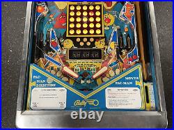 1982 Bally Mr And Mrs Pacman Pinball Machine Prof Techs Works Great Pac-man