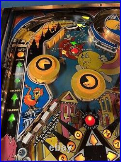 1982 Bally Mr And Mrs Pacman Pinball Machine Prof Techs Works Great Pac-man