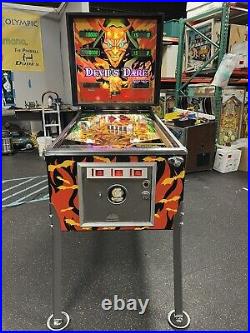 1982 Gottlieb Devil's Dare Pinball Machine Professional Techs Devils Full Leds