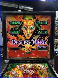 1982 Gottlieb Devil's Dare Pinball Machine Professional Techs Devils Full Leds